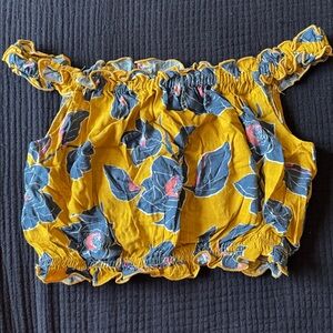 Floral Off-Shoulder Yellow Top